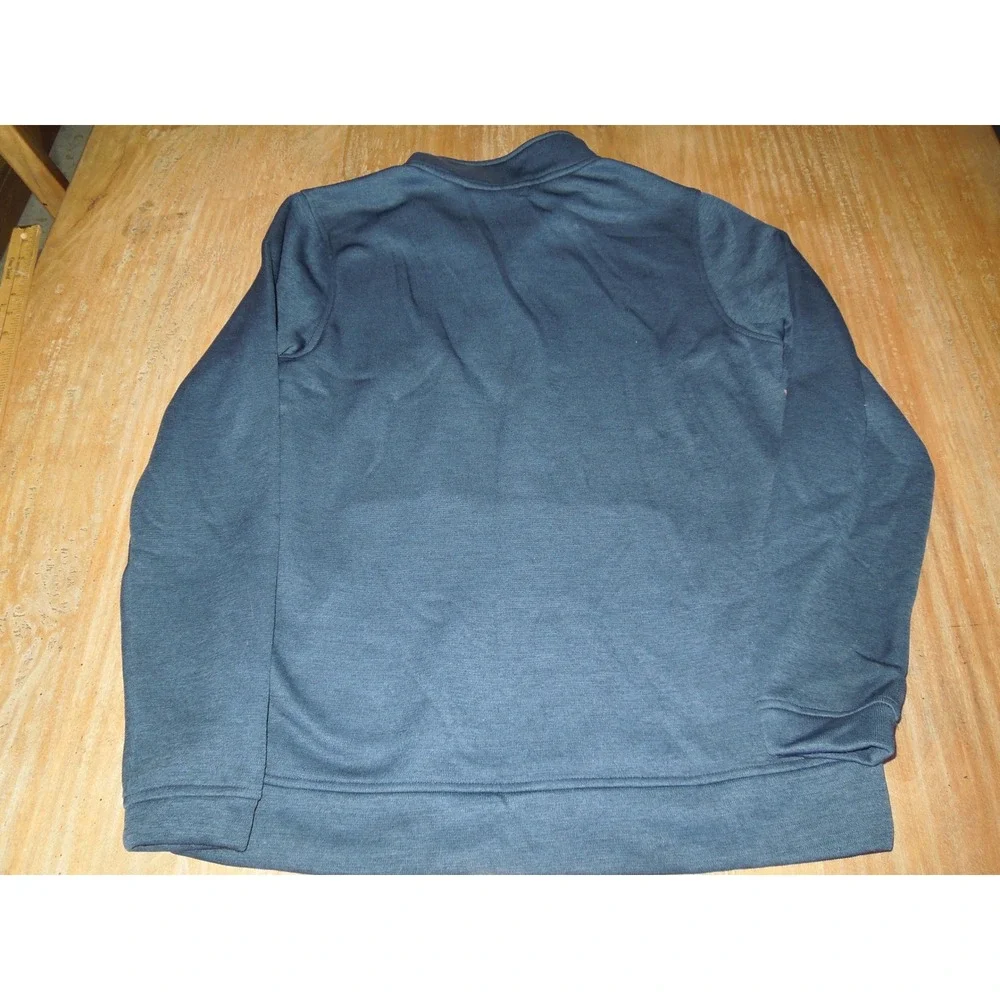 Urban Frontier Mens Quarter Zip Pullover Blue Fleece Kangaroo Pocket Size M - Picture 3 of 6